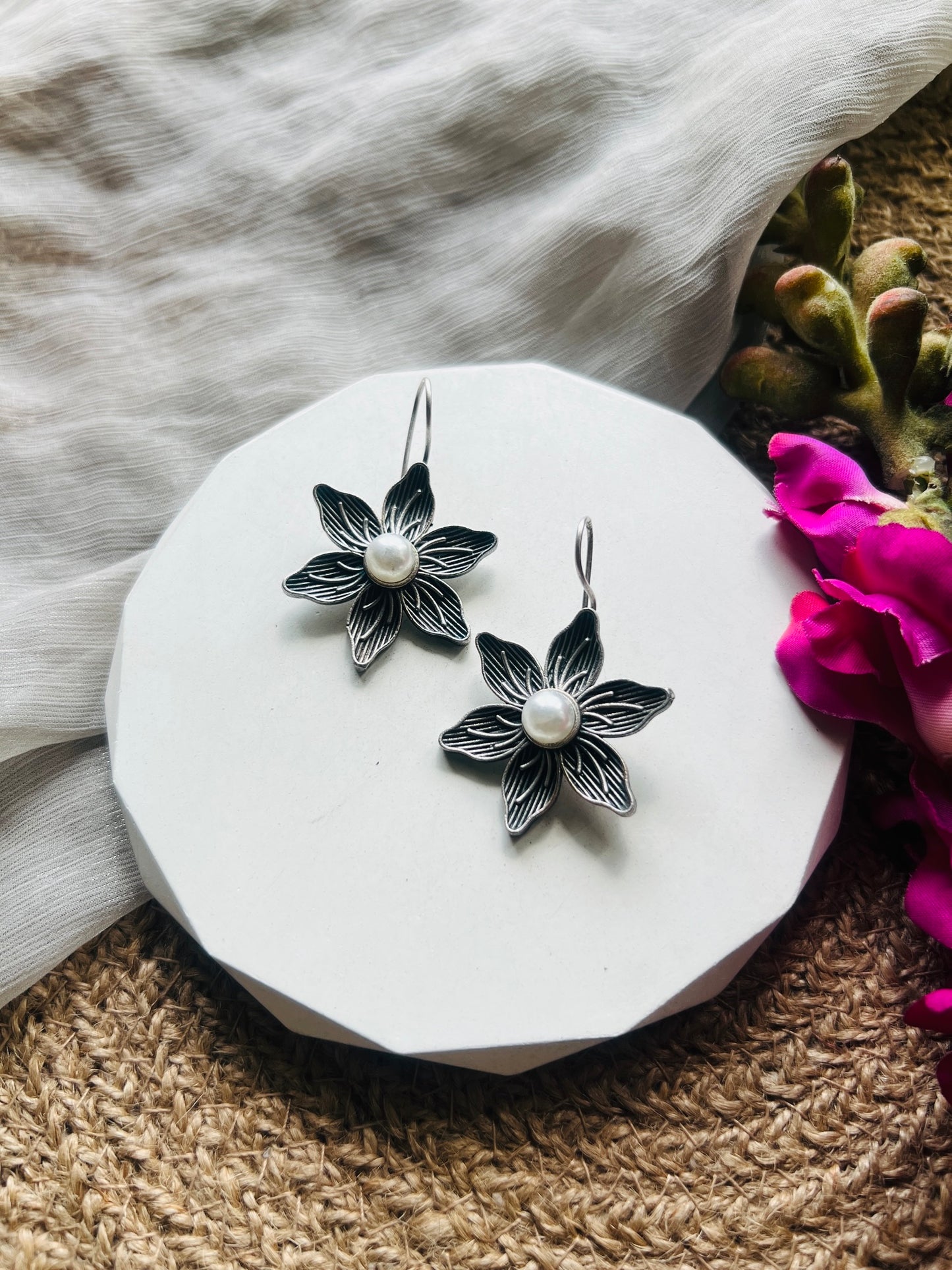 Antique Blossom Hoops - Earrings