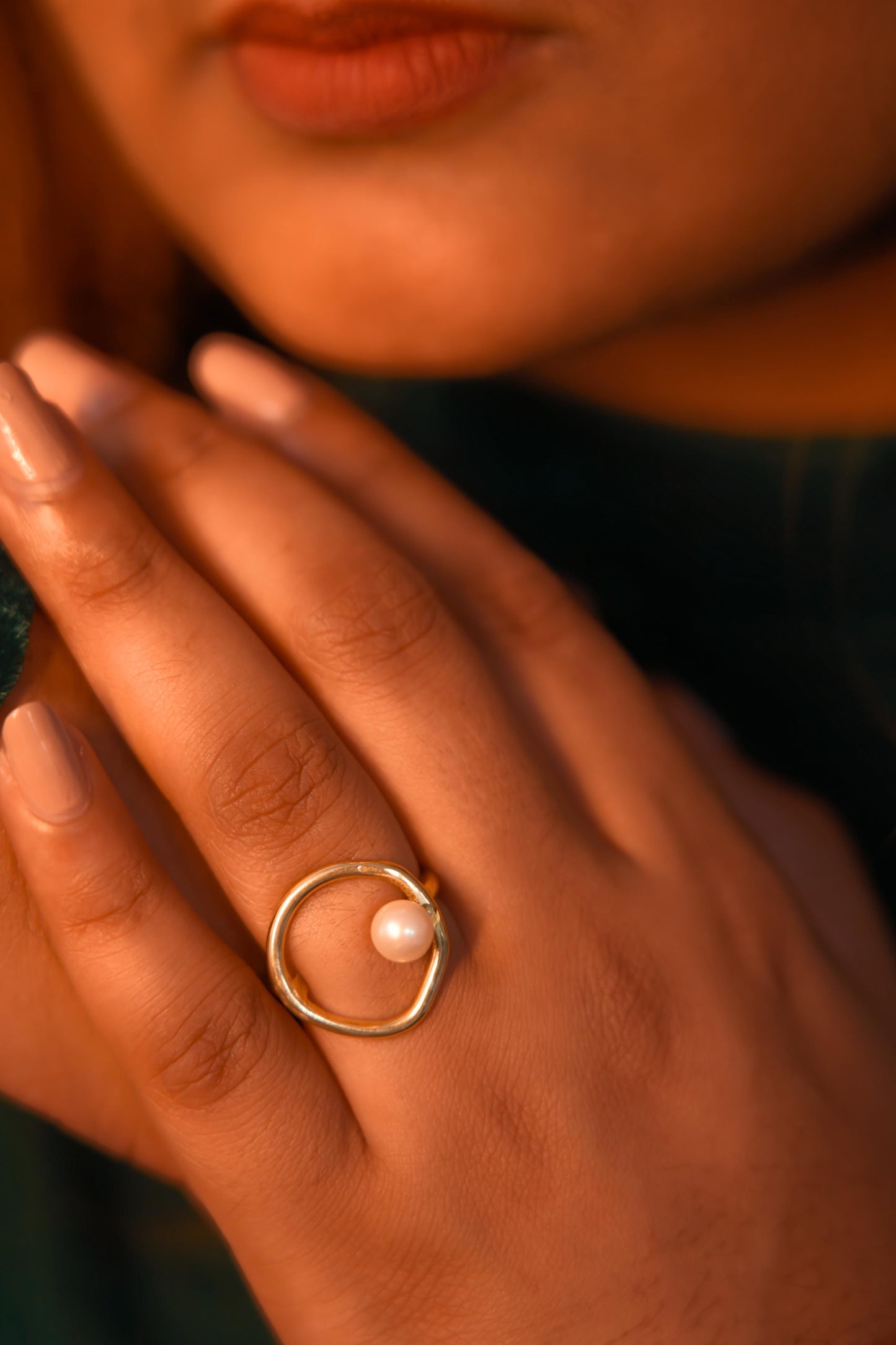 Simple Centre Pearl Ring - rings