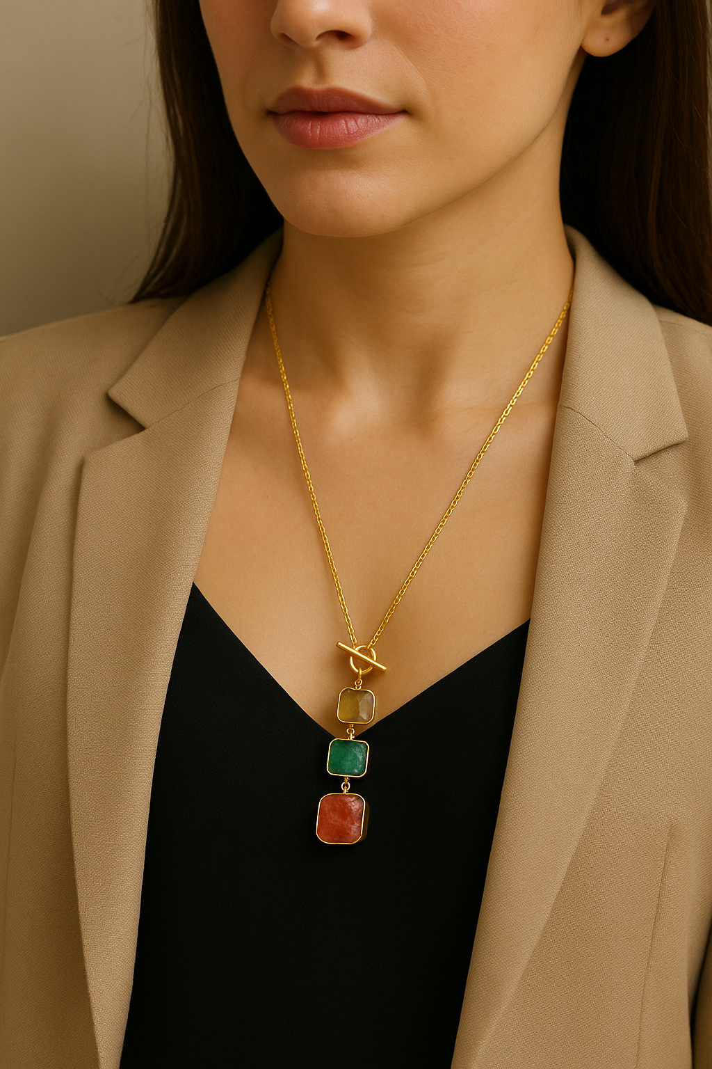 Blush Cascade Set - Neckpiece