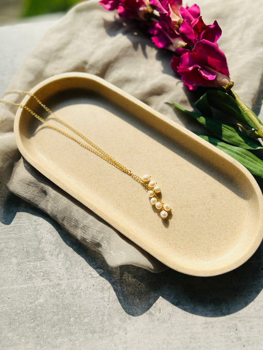 Pearl Cascade Gold Chain Necklace