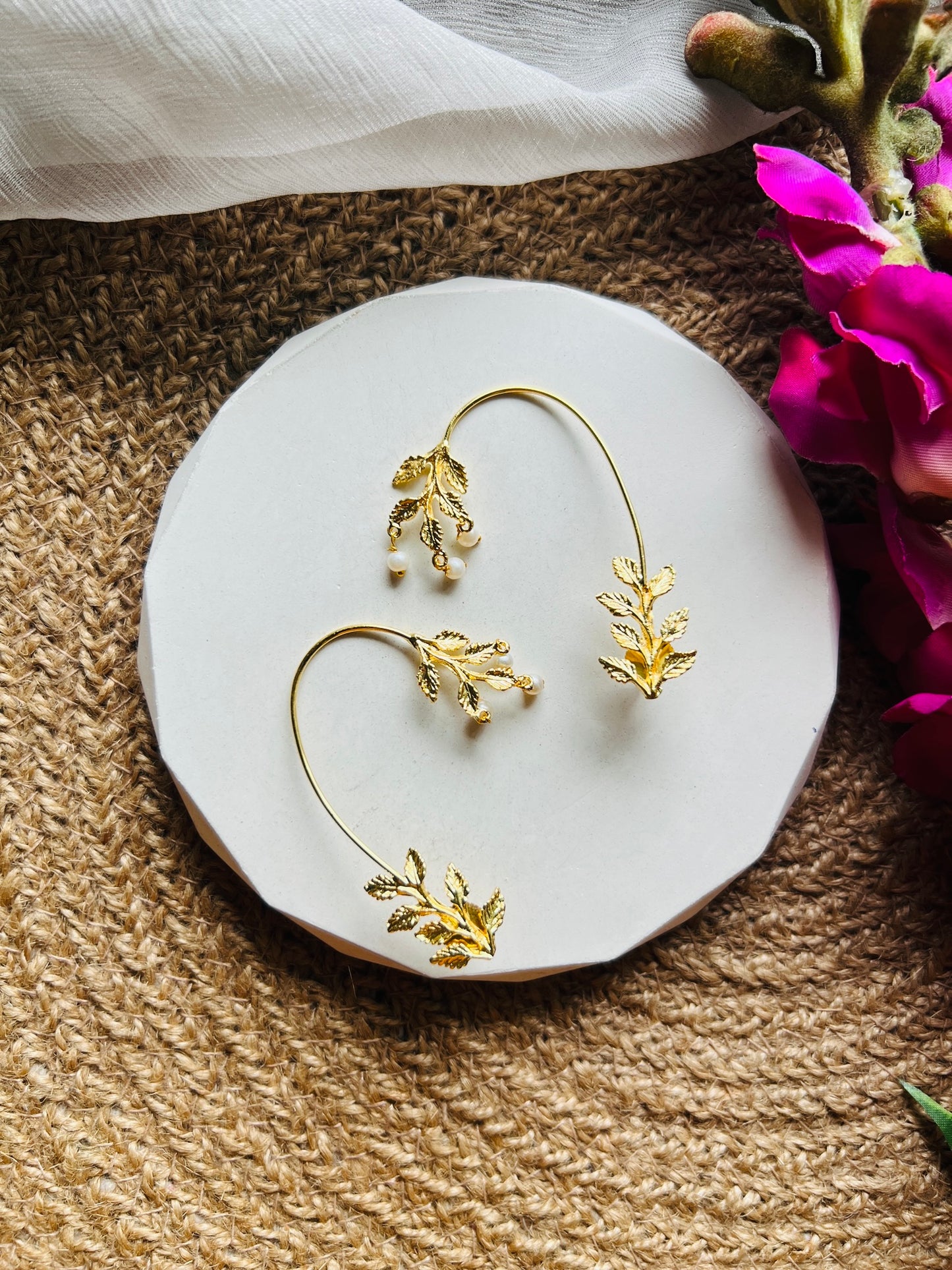 Elara Leaf Cuffs - Earrings