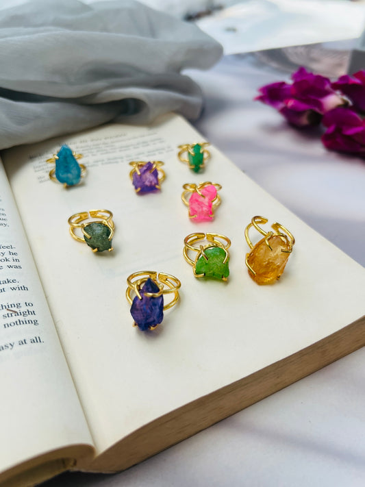 Aura Natural Stone Adjustable Ring
