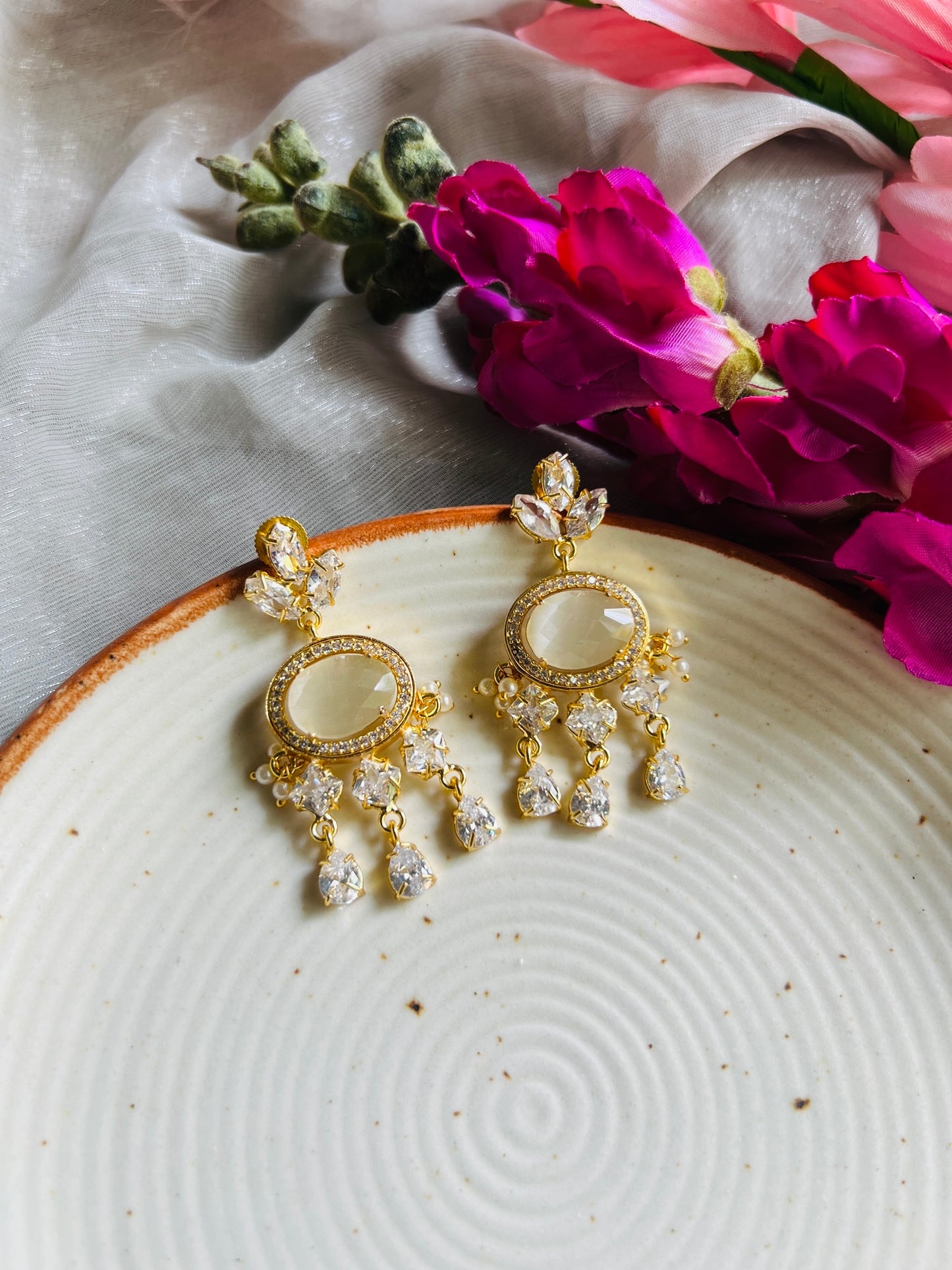 ANYA MOISSANITE STONE DROP EARRING - Earrings