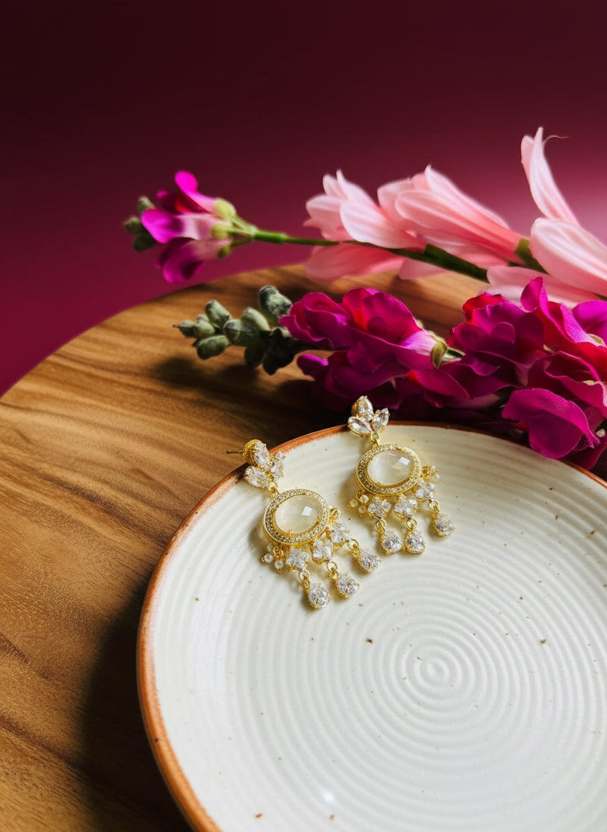 ANYA MOISSANITE STONE DROP EARRING - Earrings