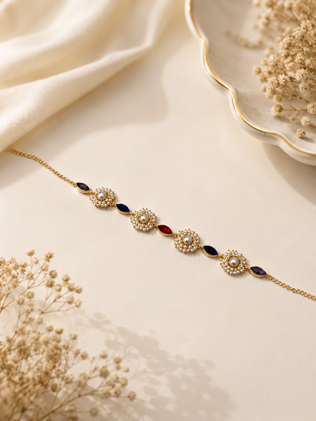 Regal Pearl Mosaic Necklace