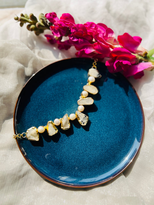 Dalmatian Pearl Elegance - Neckpiece