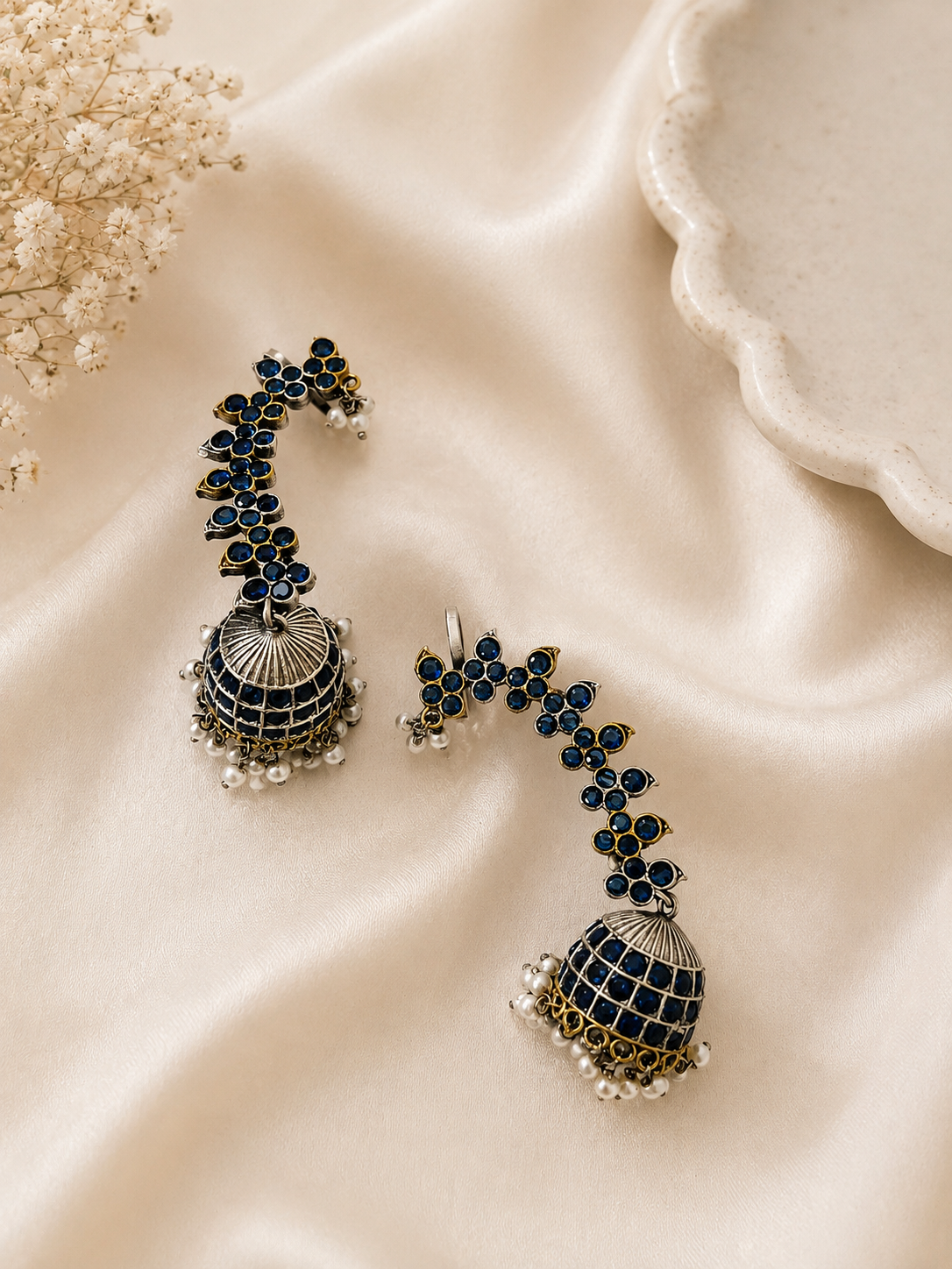Raktambara Rajwada Jhumka Ear Cuff