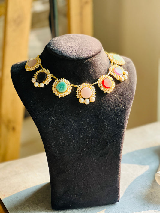 Natural Stone Blossom Necklace
