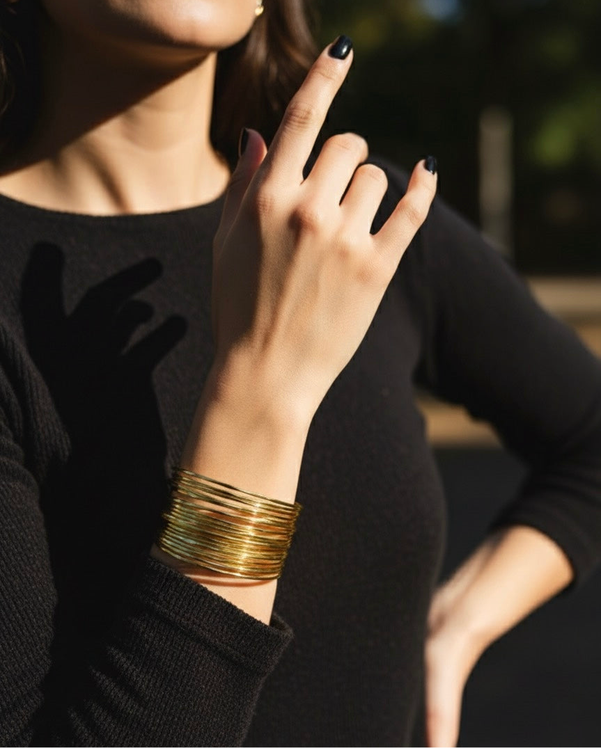 Golden Gleam Adjustable Bangle