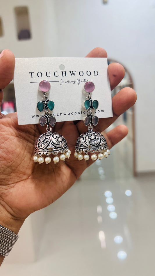 Pearl Bloom Jhumkas
