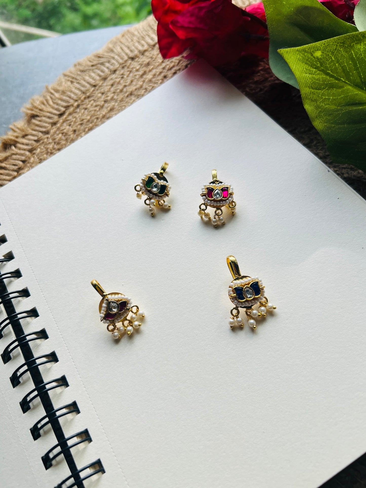 Navratna Pearl Ear Cuffs