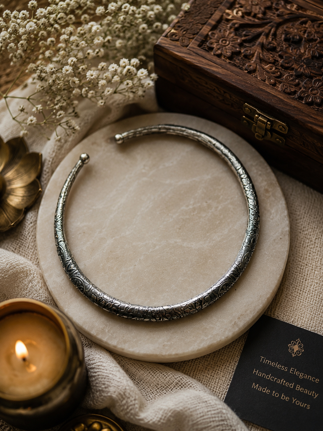 Tarang Antique Silver Hasli