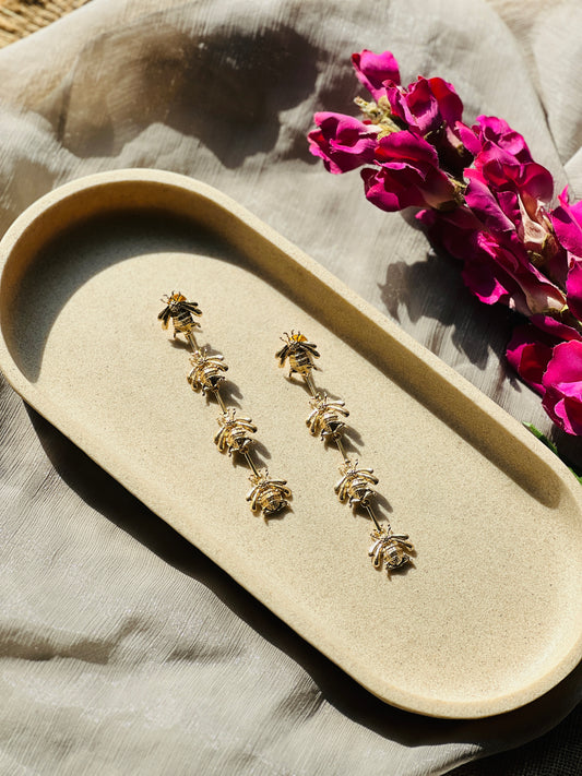 Bhramara Golden Drop Earrings