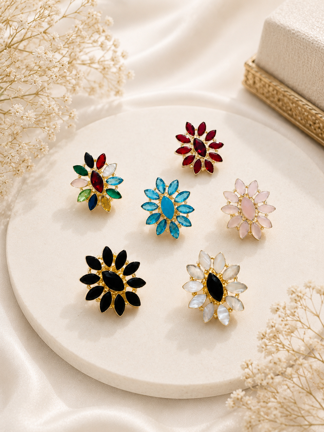 Bloomstone Floral Statement Ring