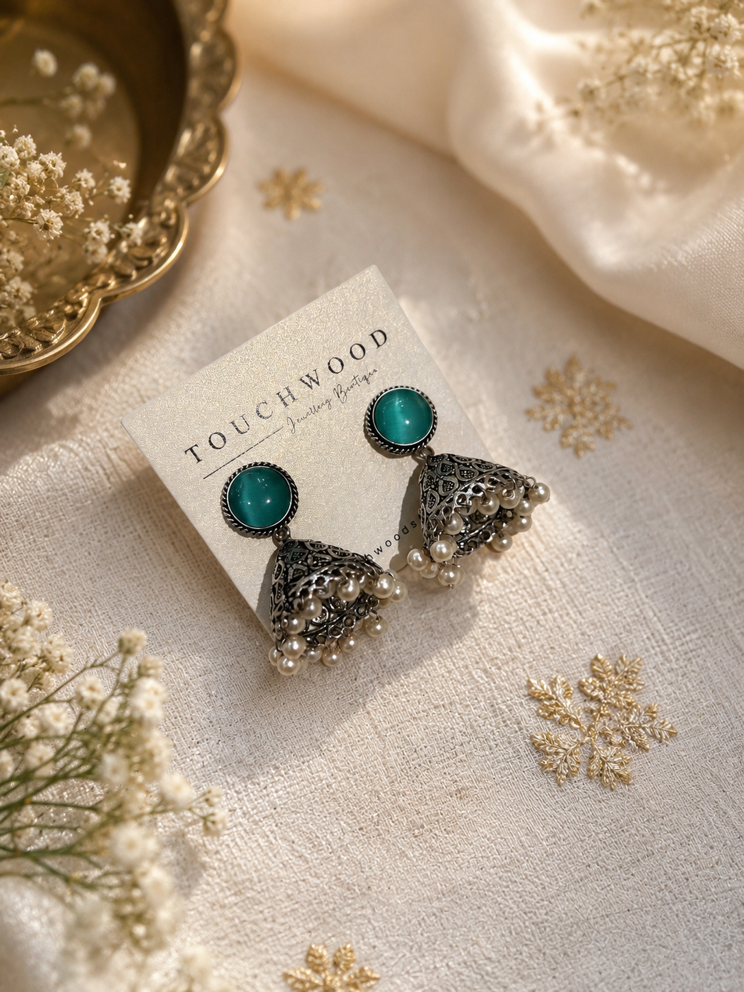 Aqua Pearl Heritage Jhumkas