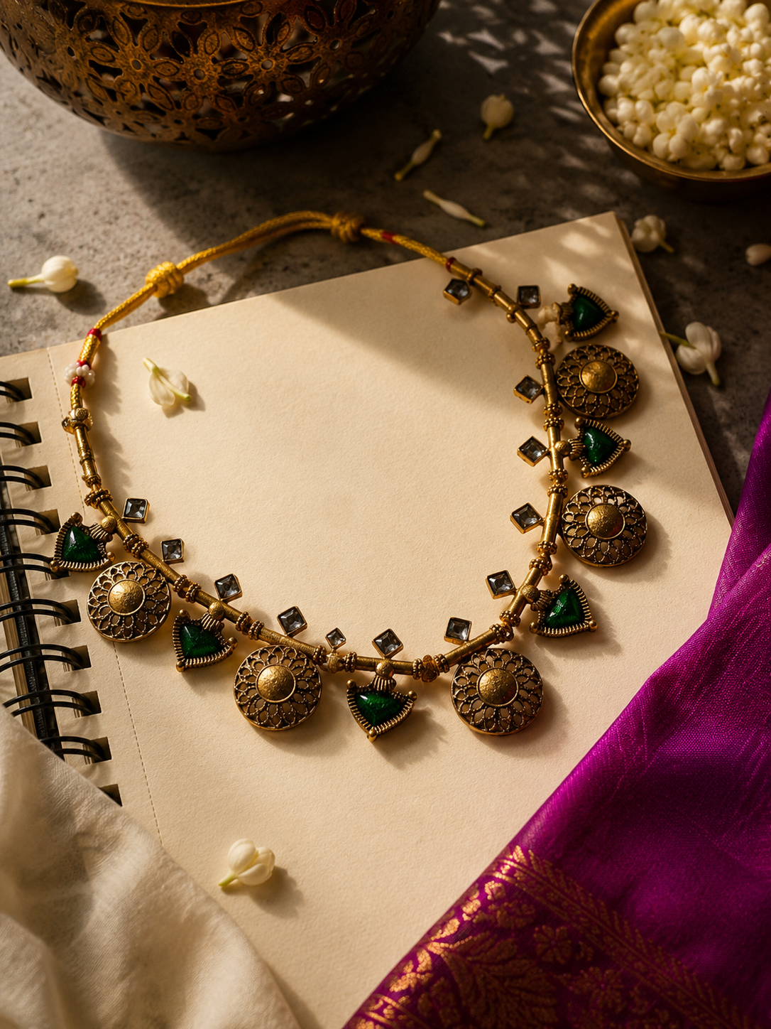 Emerald Antique Statement Choker