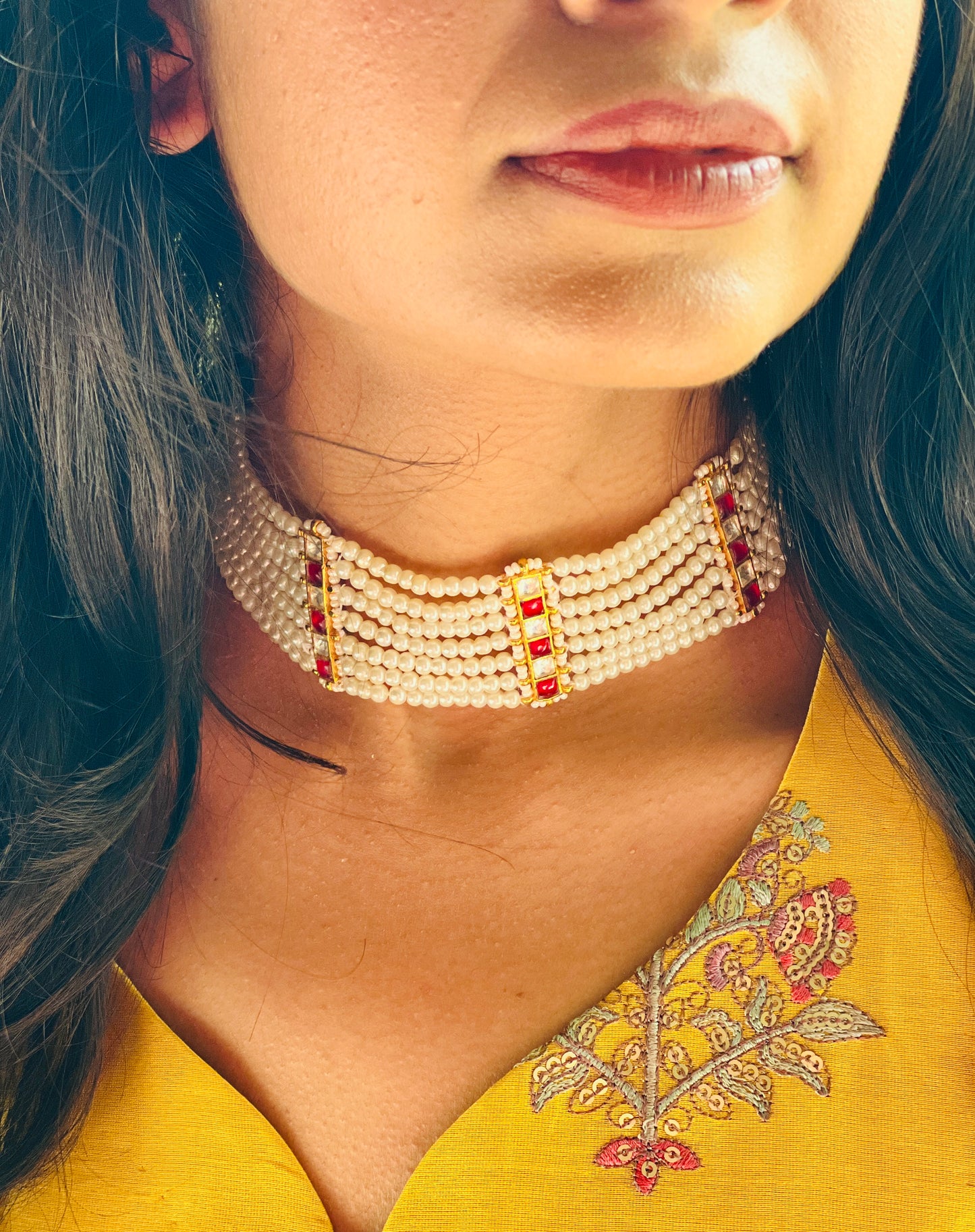 Wave Pearl Choker - Neckpiece