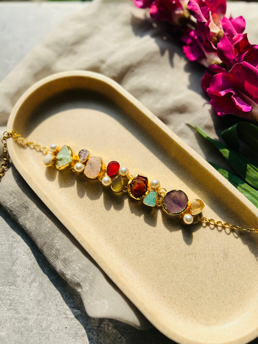 Rainbow Luxe Natural Stone Choker