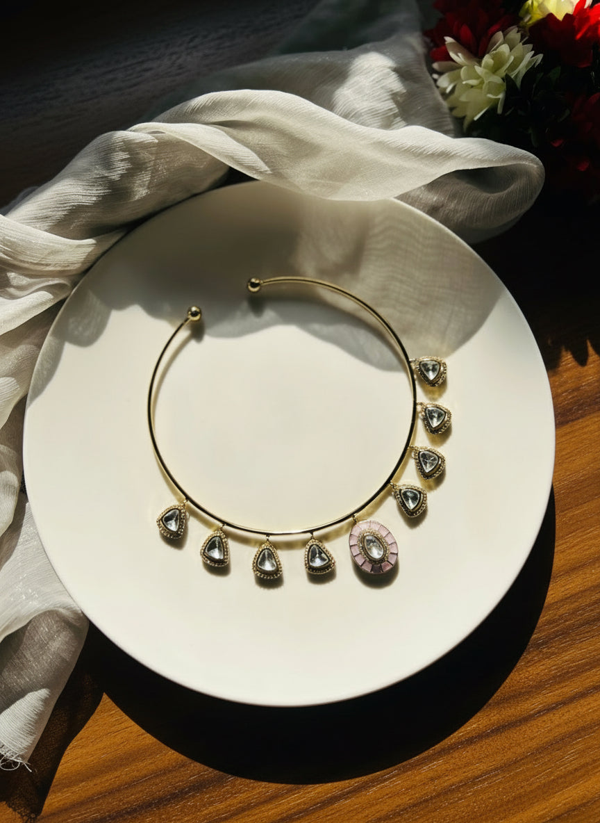 DAMINI MOISSANITE STONE HASLI - Neckpiece