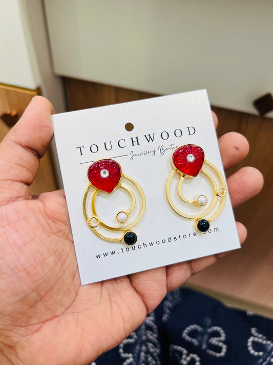 Scarlet Orbit Earrings