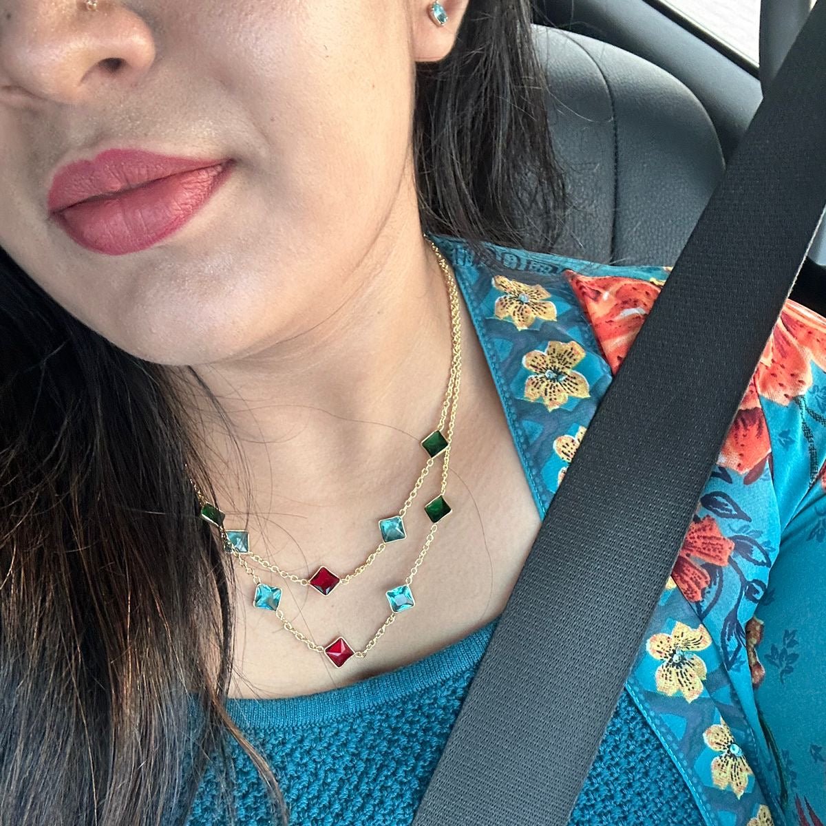 ANITYA MULTI STONE DOUBLE LAYER NECKPIECE - Neckpiece