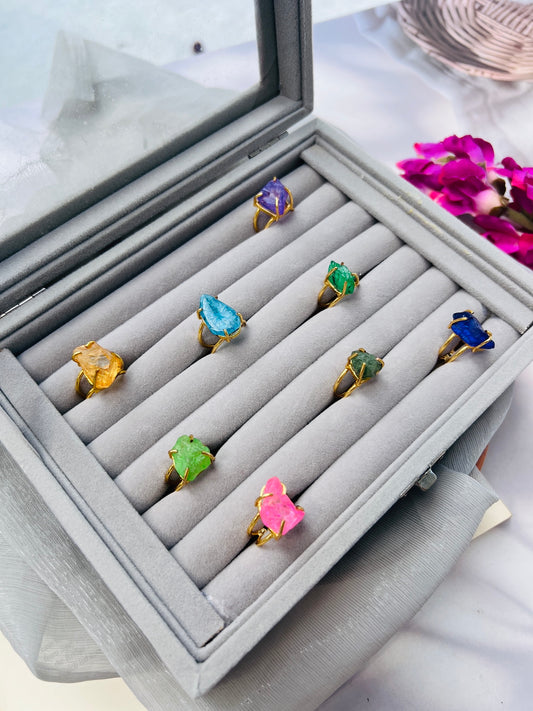 Aura Natural Stone Adjustable Ring