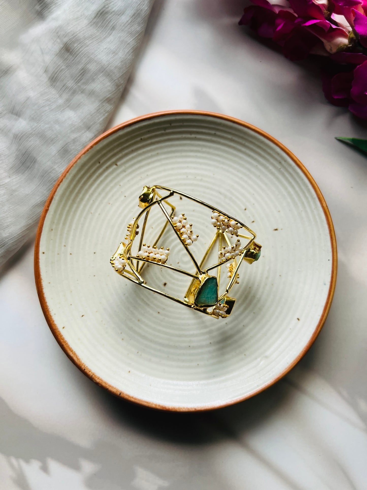 Ocean Bloom Statement Bangle - bangles