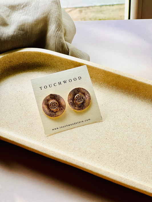 Golden Aura Round Earrings