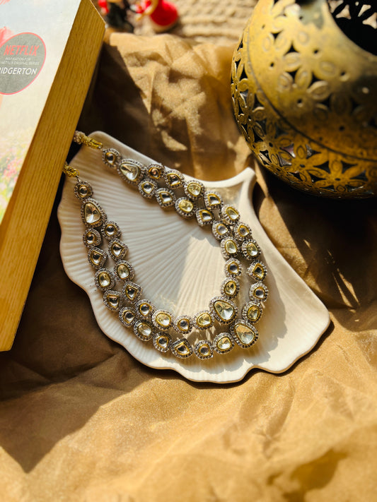 NAIRITI POLKI KUNDAN STONE NECKPIECE - Neckpiece
