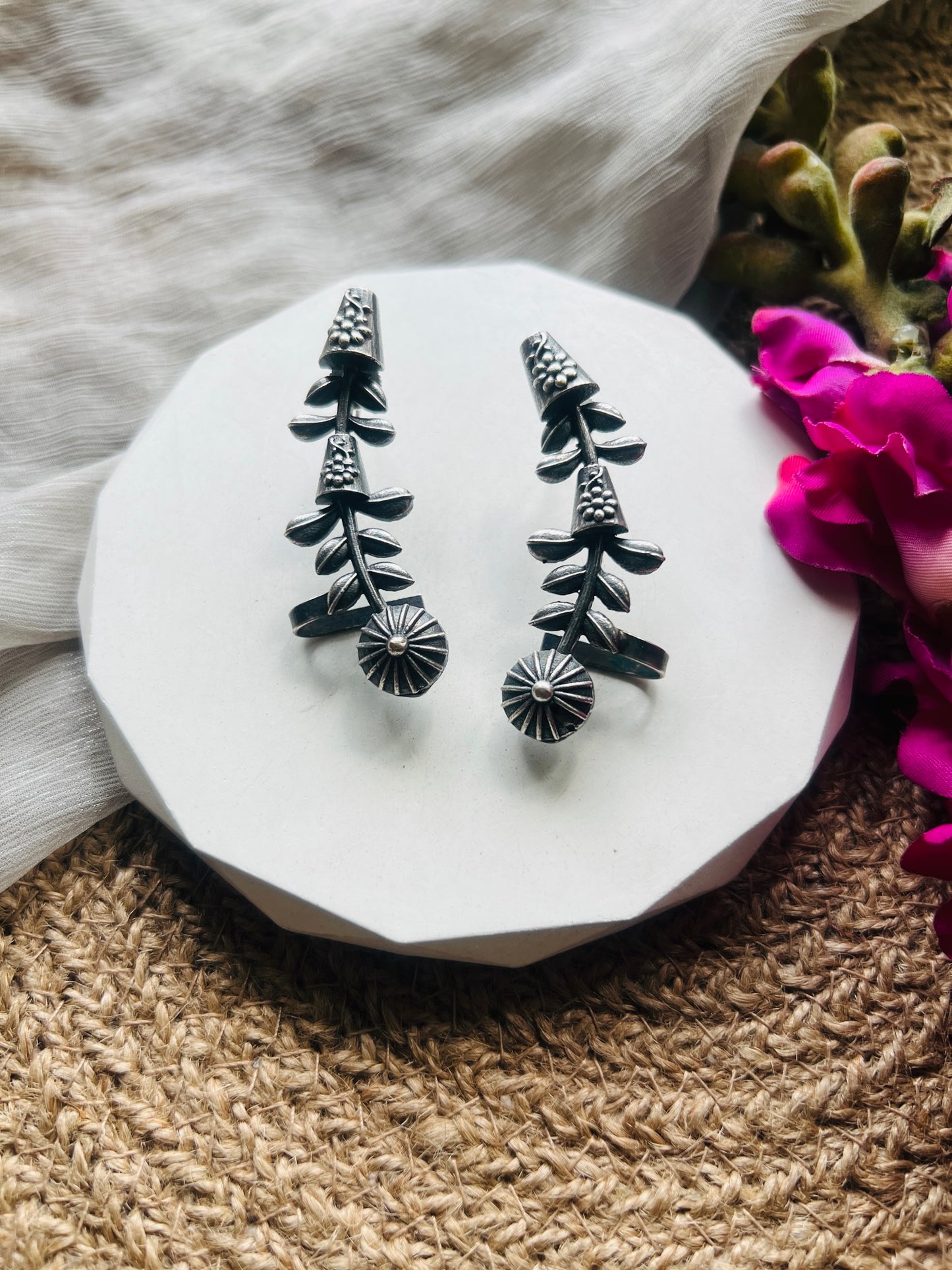 Antique Silver Earcuff - Earrings