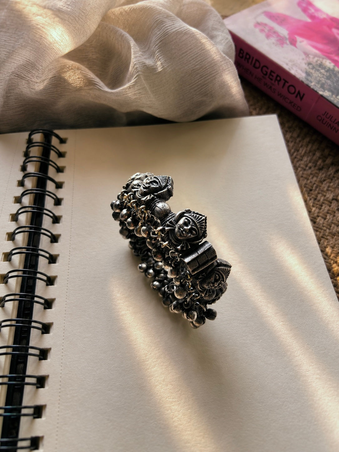 Aaroh Antique Silver Bangle