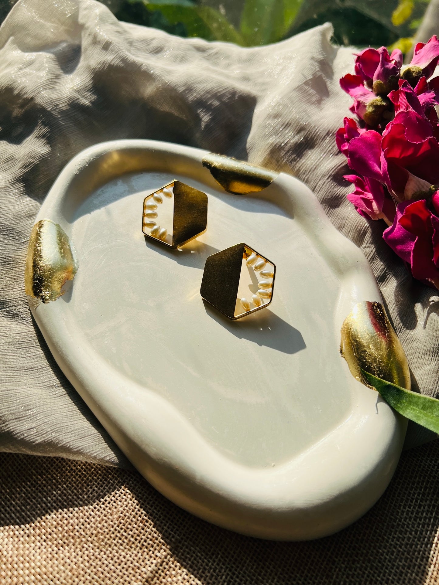 Ivory Edge Pearl Studs