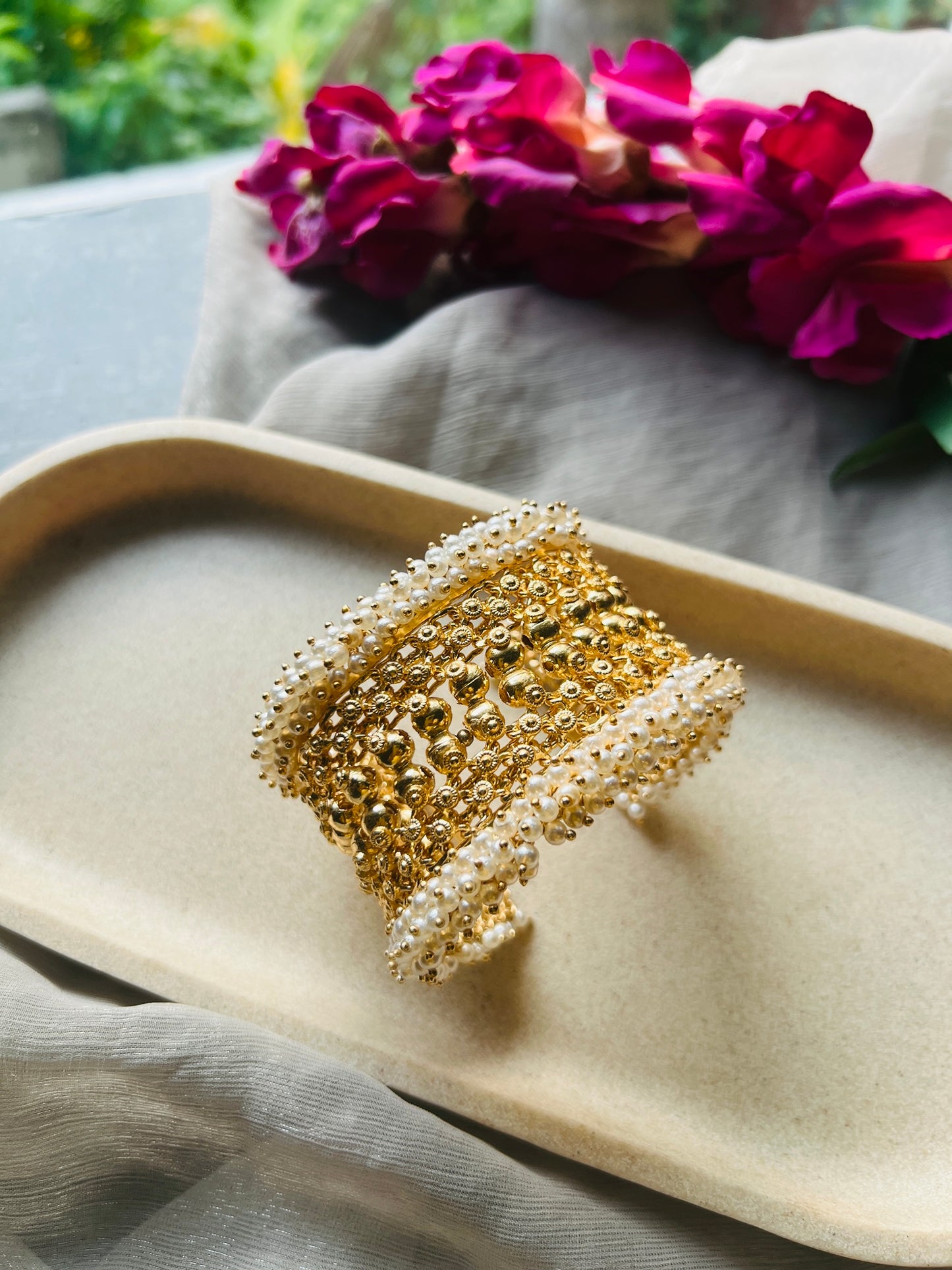 Swarna Pearl Mesh Cuff