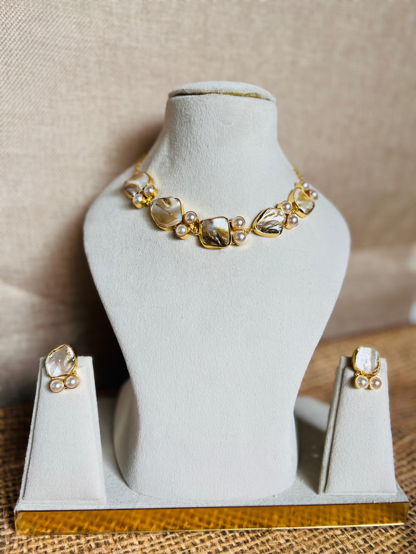 Bold Baroque Pearl Neckpiece - Necklaces