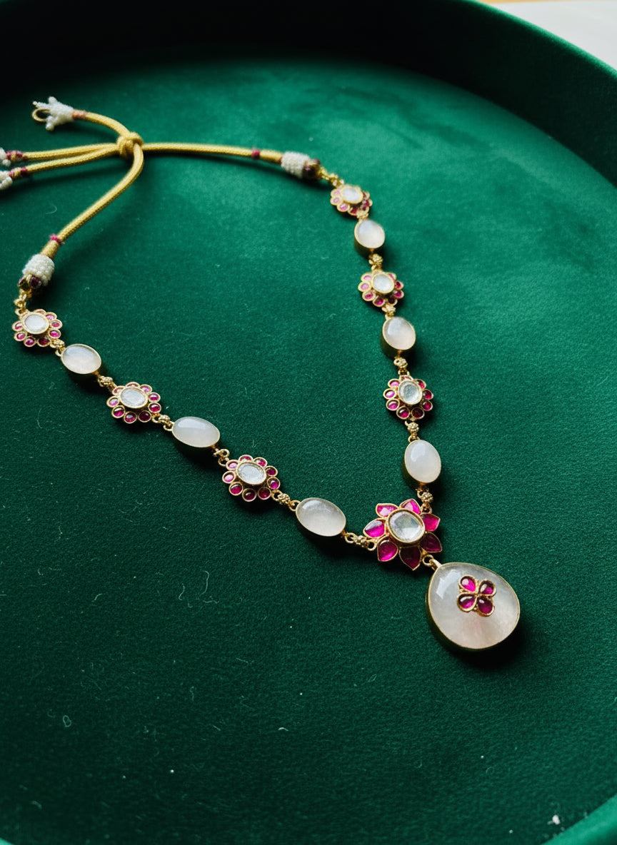 Blush Garnet Bloom Neckpiece