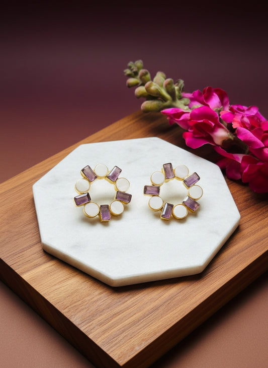 Aurea Circle Statement Studs - Earrings