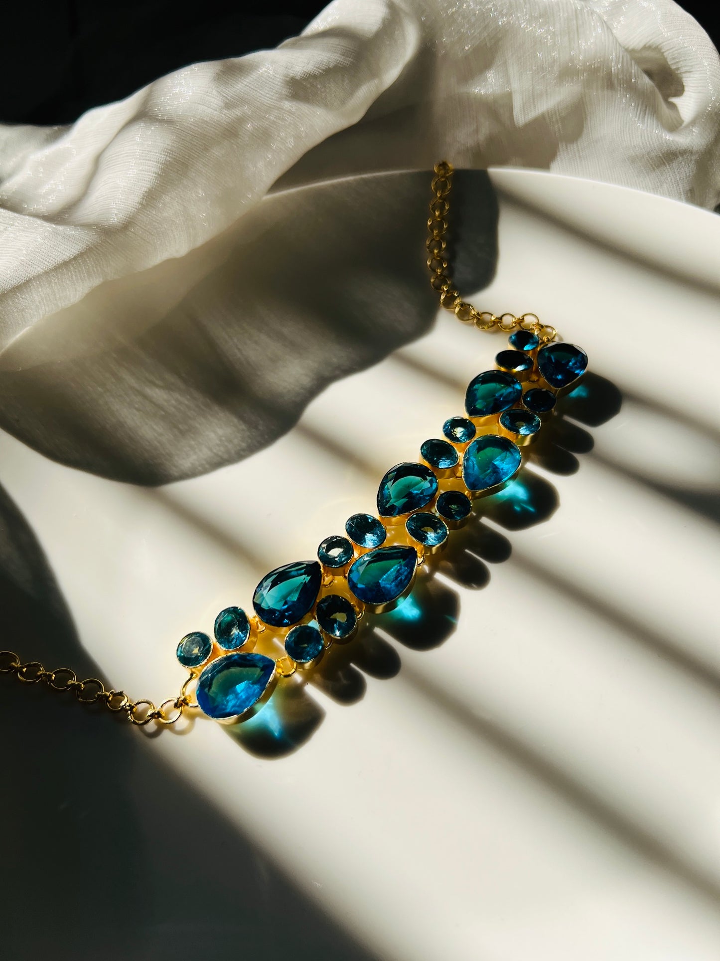 TAMAYA BLUE STONE CHOKER - Necklaces