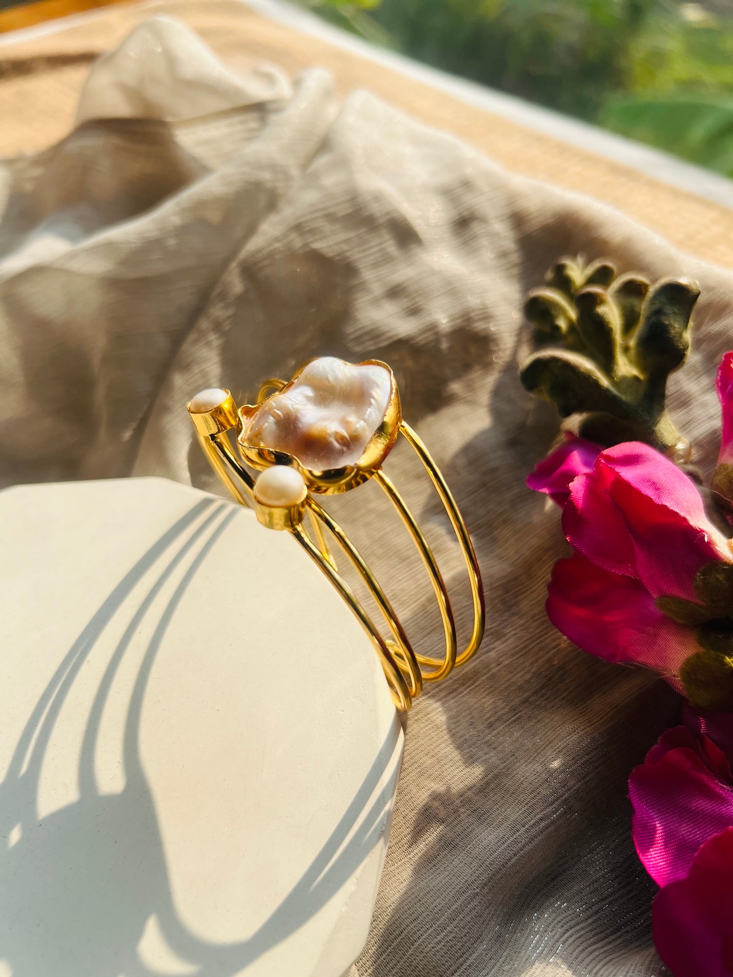 Baroque Majesty Pearl Bangle - bangles