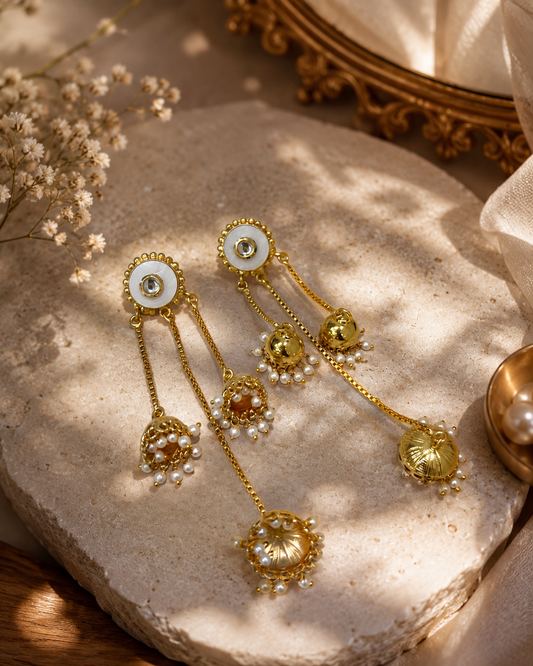 Pearl Cascade Jhumki Drops