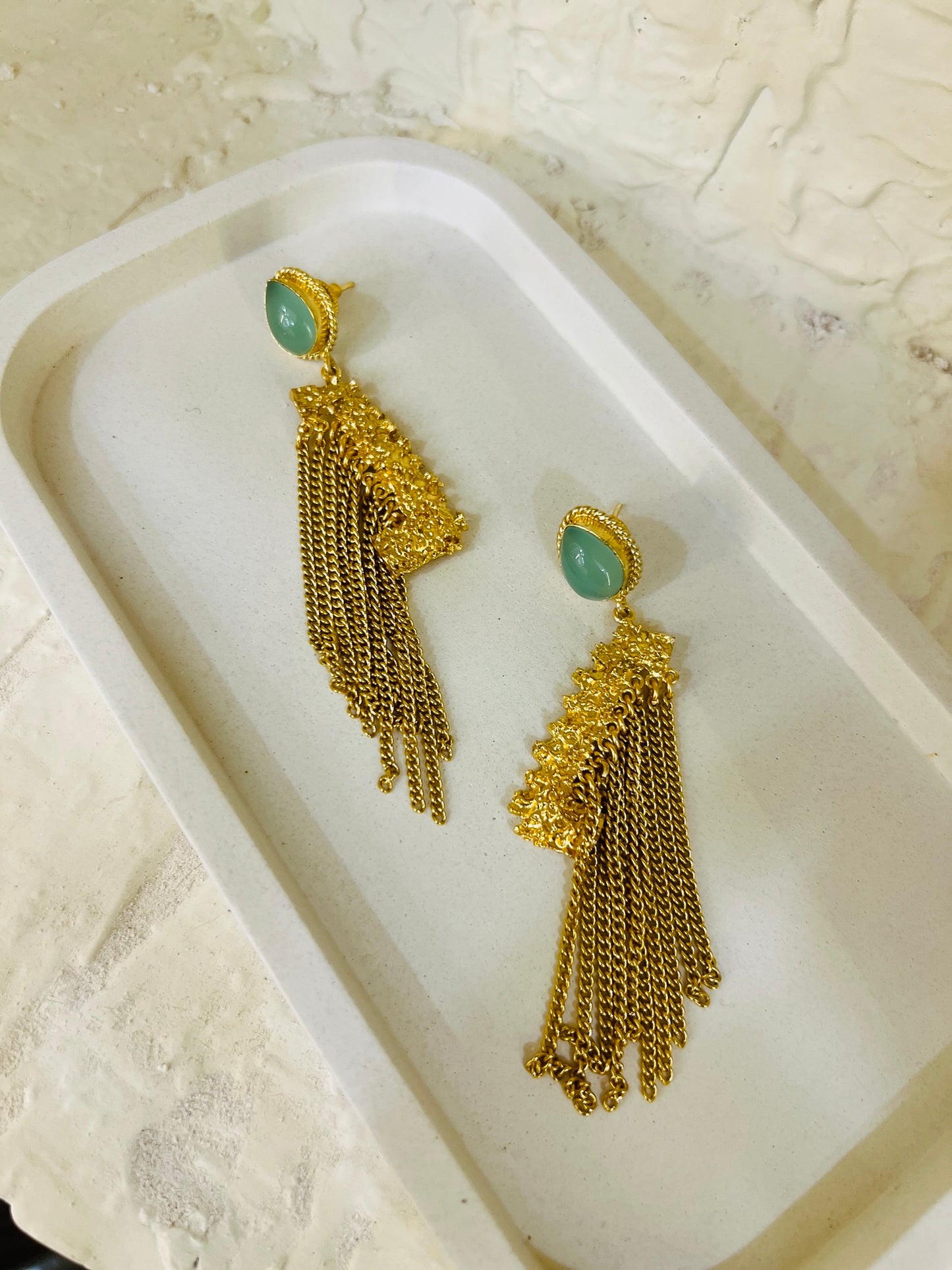 Ruby Cascade Chain Earrings