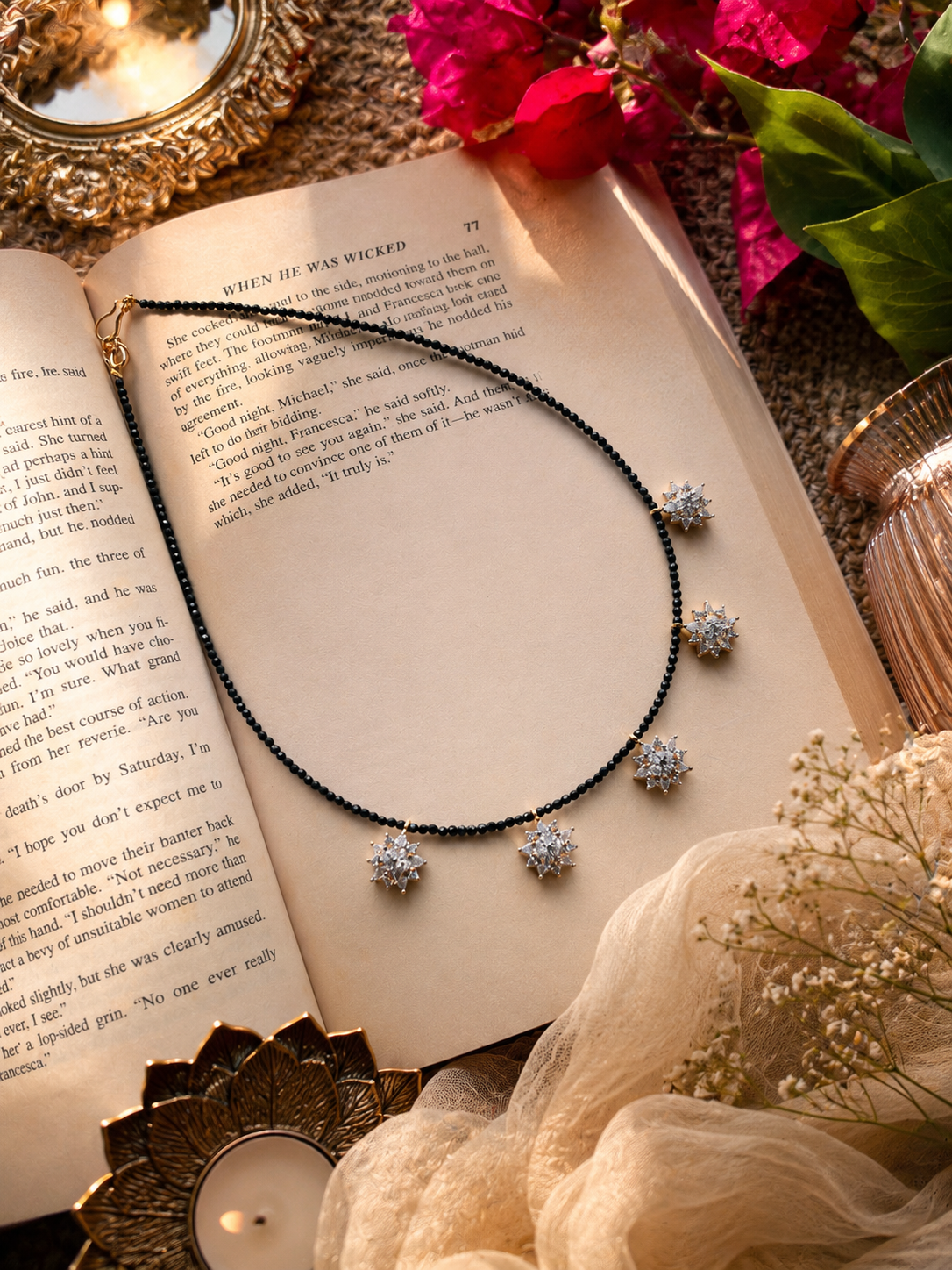 Midnight Snowflake Necklace