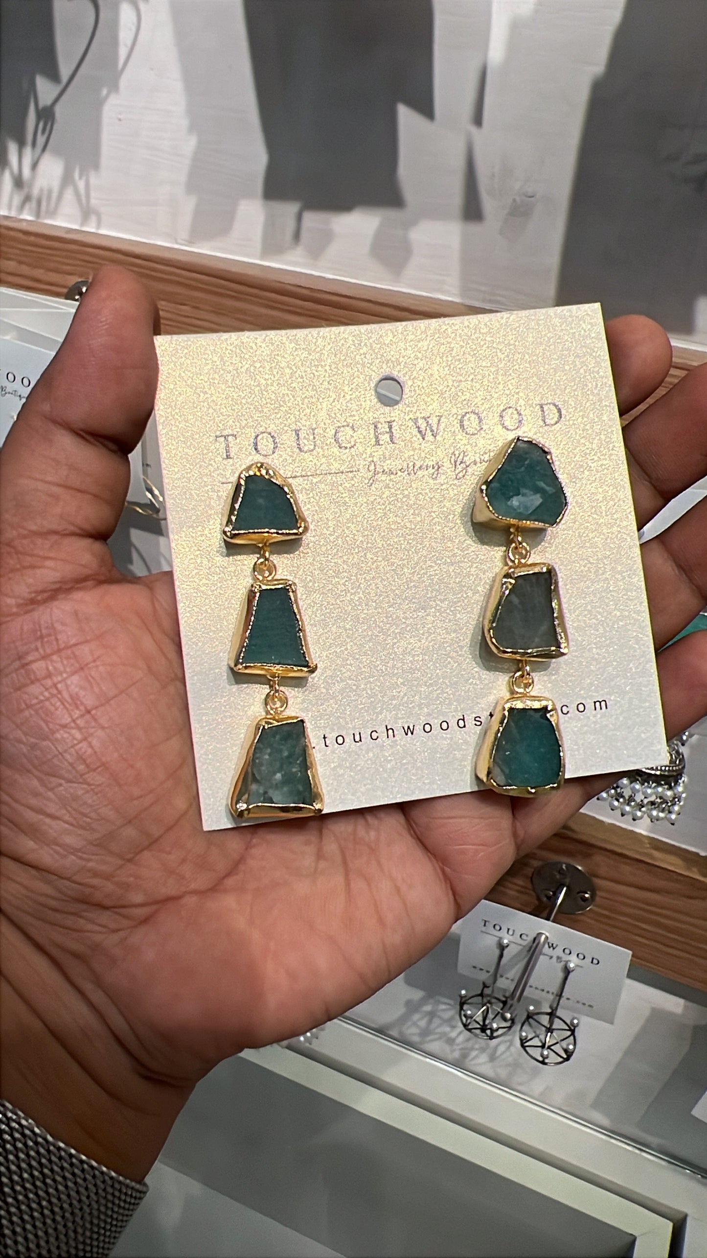 Raw Luxe Natural Stone Drop Earrings