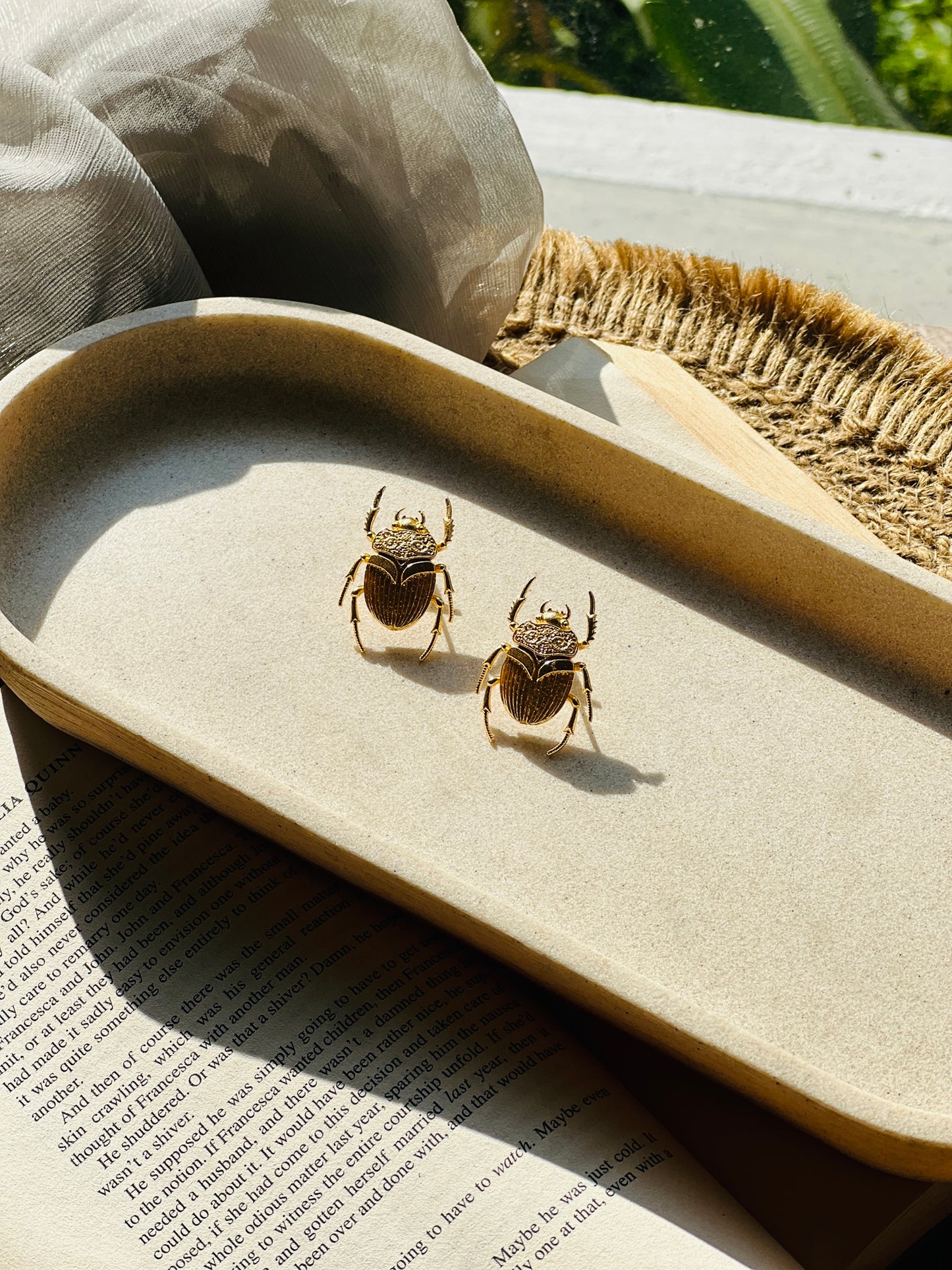 Scarlet Scarab Studs