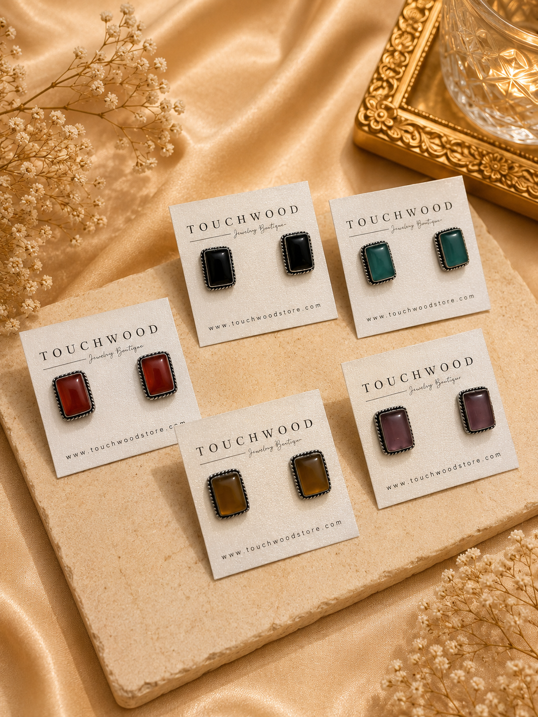 Stone Stud Earrings