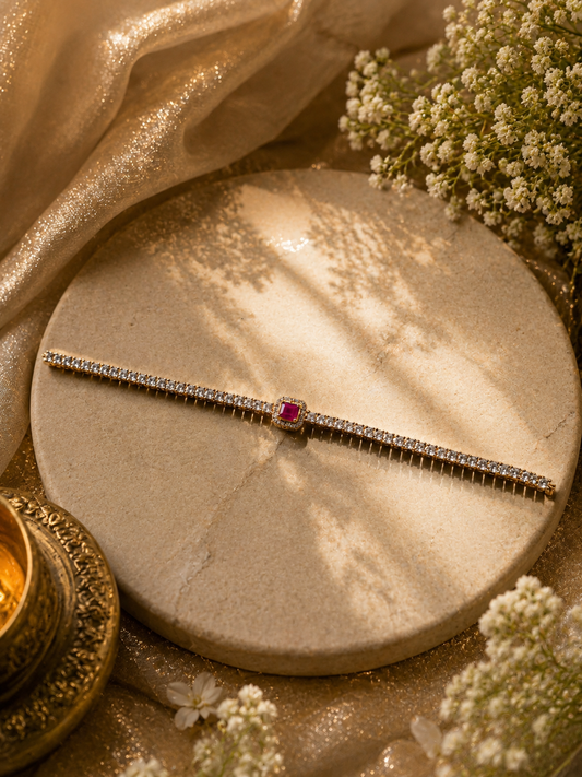 Ruby Solitaire Spark Necklace