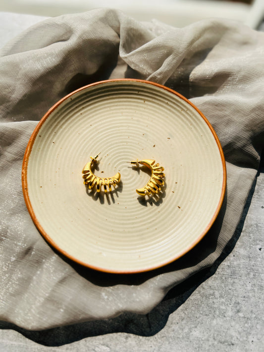 Golden Sunray Hoop Earrings