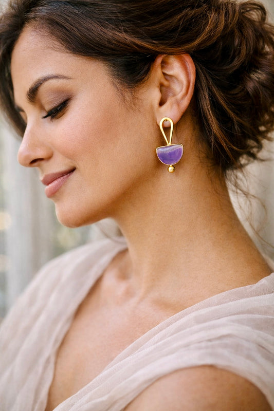 Celeste Drop Stone Earrings