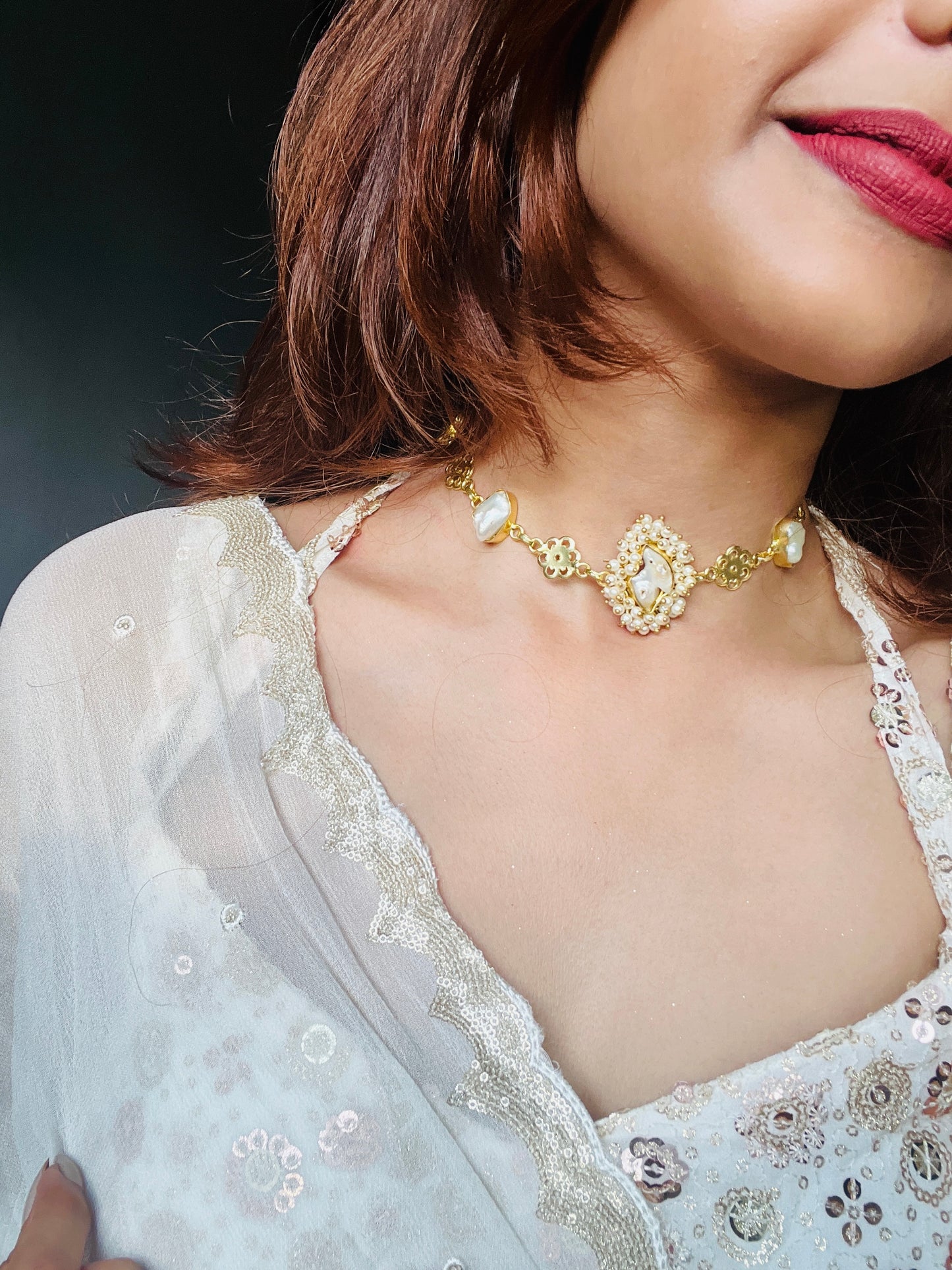 Baroque Pearl Choker - Neckpiece