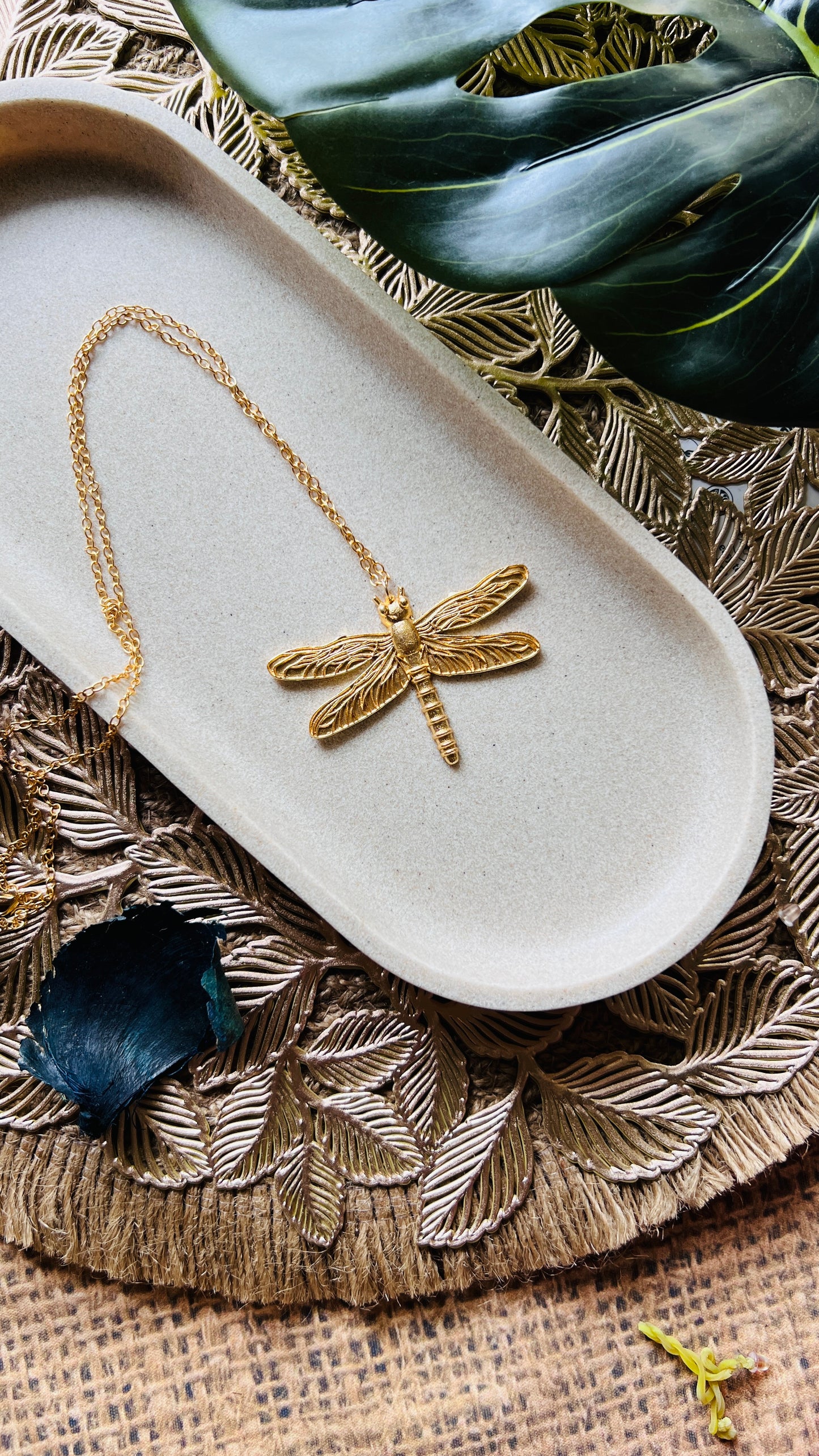 Mystic Dragonfly Pendant Chain - Neckpiece
