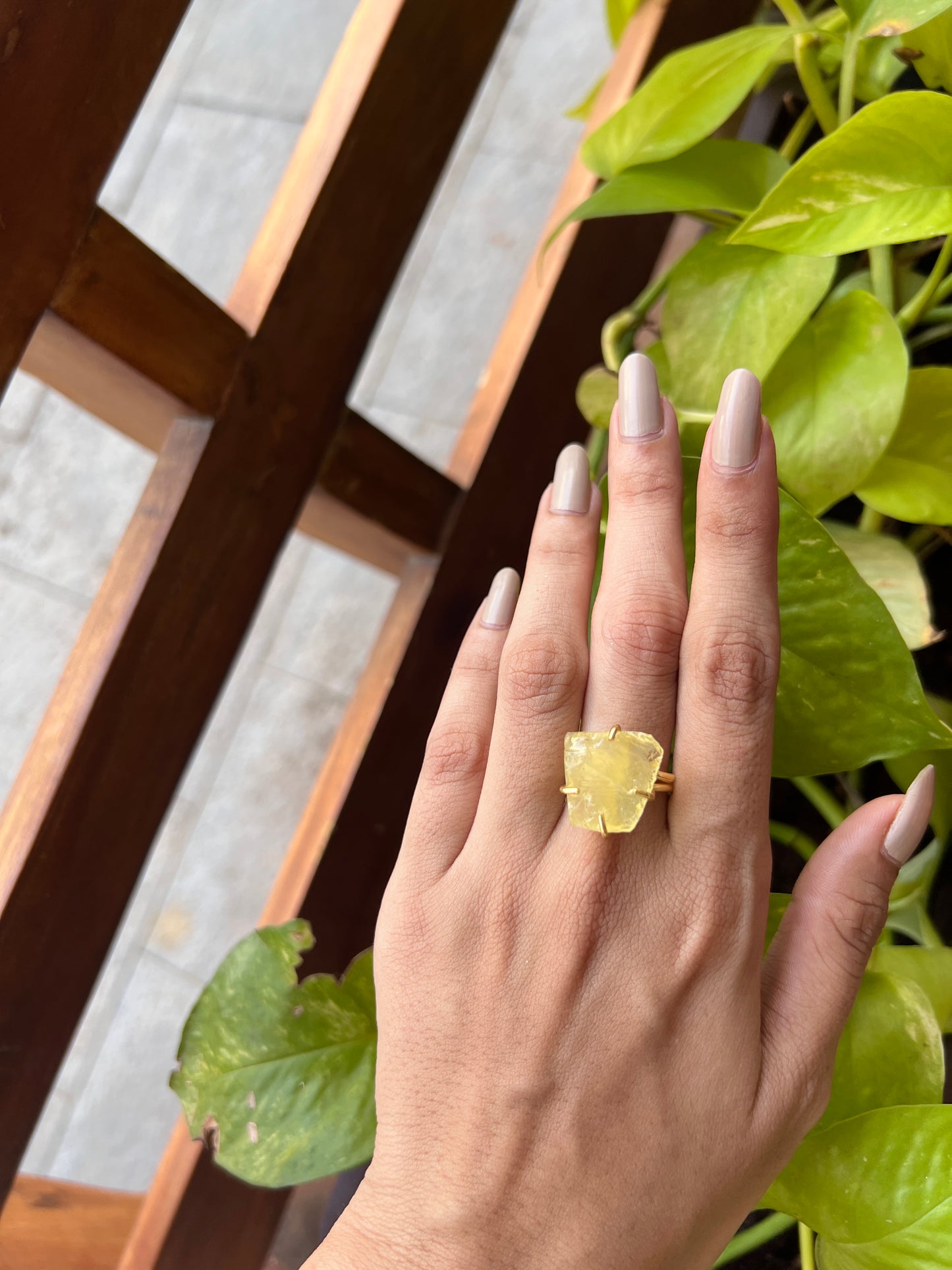 Raw Citrine Ring(adjustable size) - rings